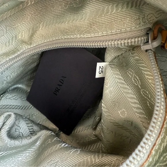 PRADA Hand Bag Nylon Light Blue Silver Auth 107215 - Picture 10 of 10